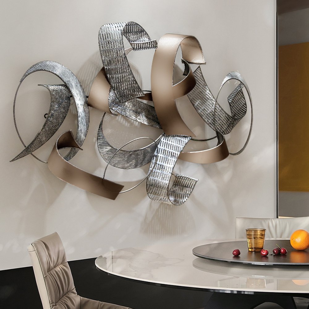 47.2" Large Modern 3D Metal Wall Decor Abstract Geometric Overlapping Art Living Room - Image 8
