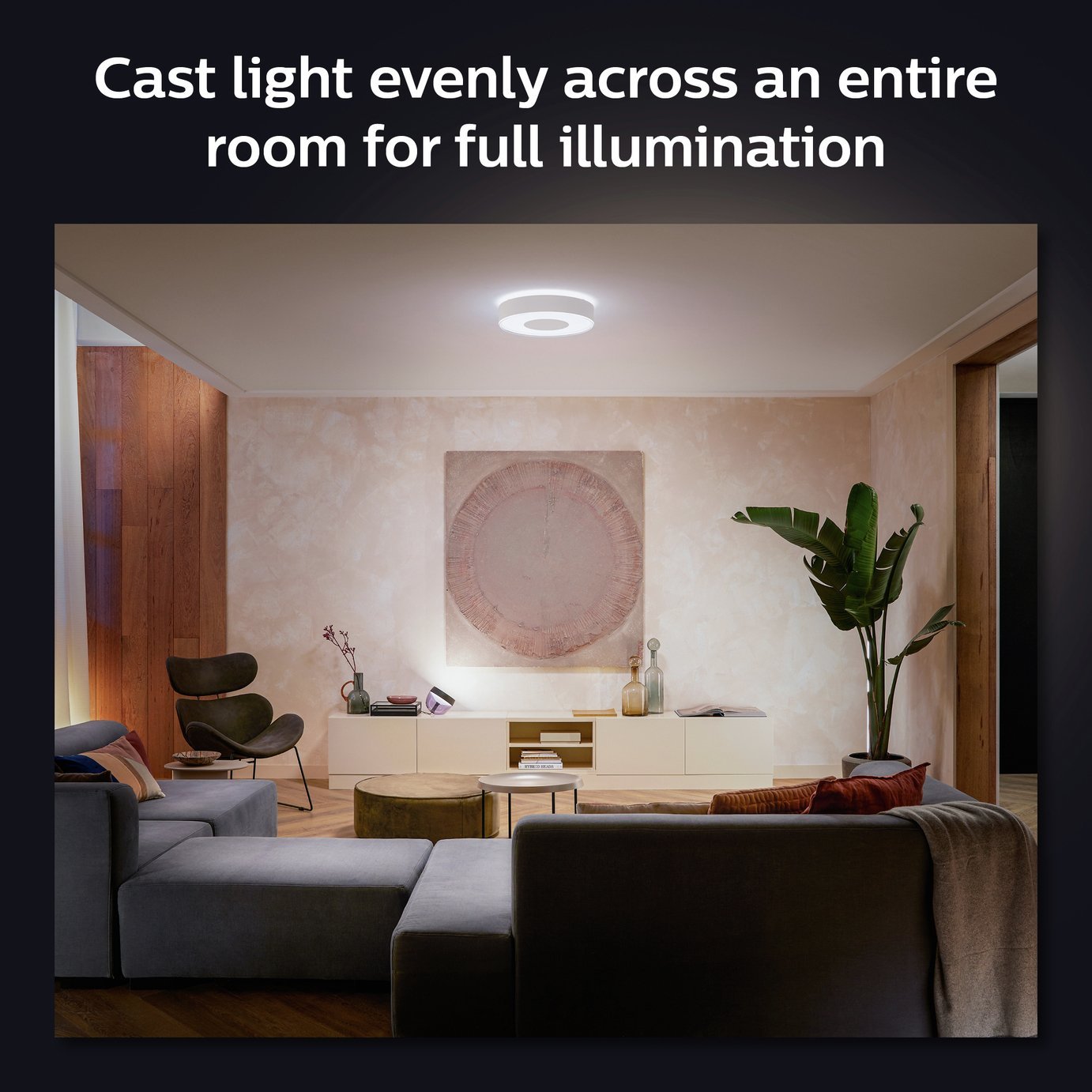 Philips Infuse Metal LED Flush to Ceiling Light - White - Image 5