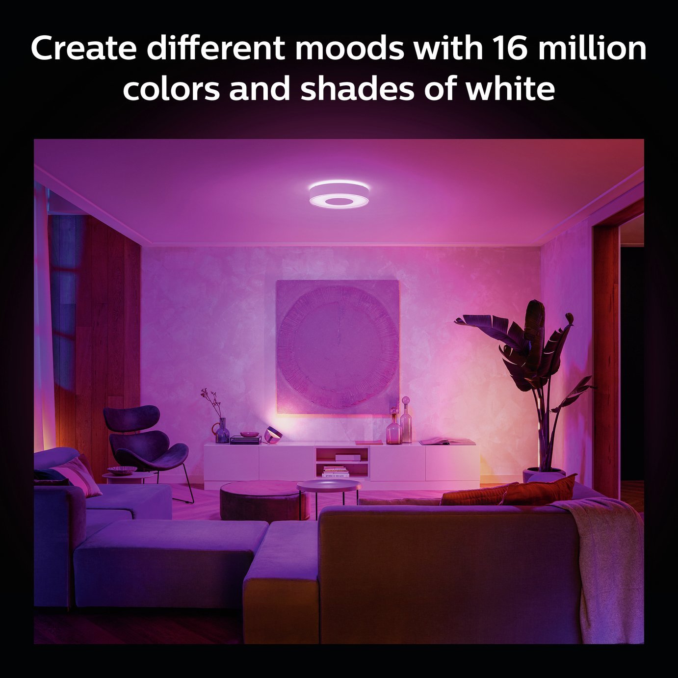 Philips Infuse Metal LED Flush to Ceiling Light - White - Image 6