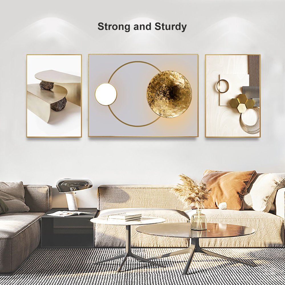 3 Pieces Modern Geometric Abstract Wall Decor Set Canvas Print with Frame Living Room - Image 10