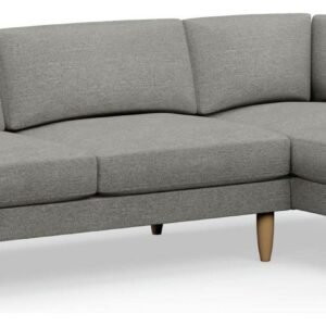 Hutch Slim Reversible Round Arm 5 Seater Sofa - Dove Grey