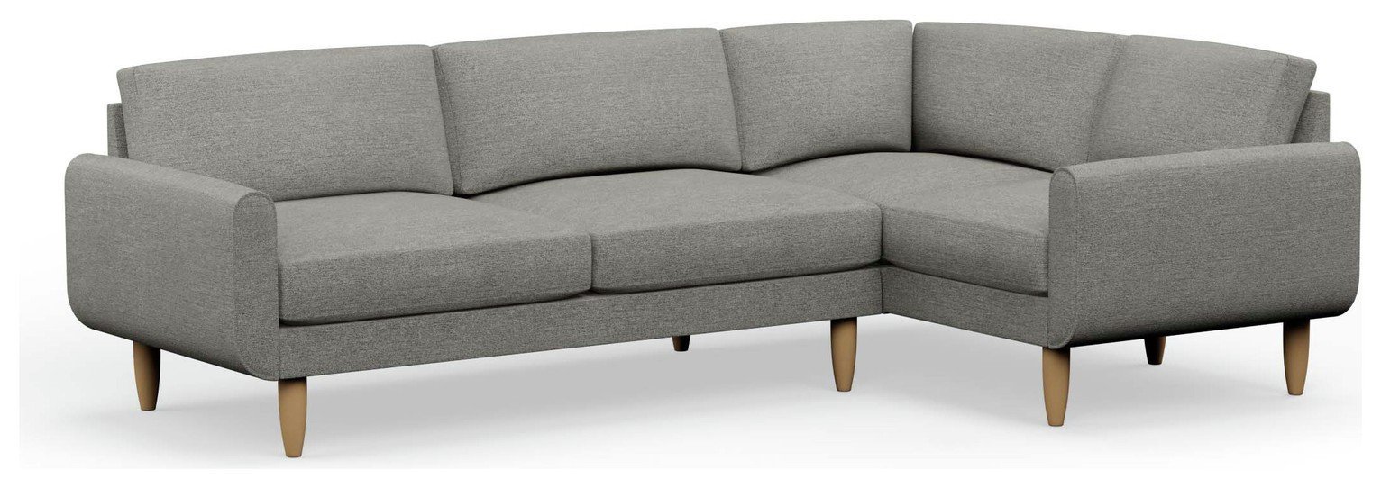 Hutch Slim Reversible Round Arm 5 Seater Sofa - Dove Grey