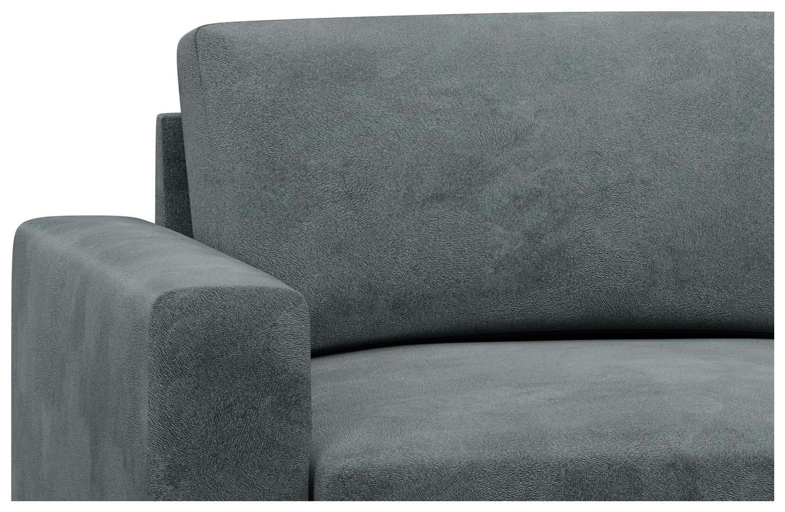 Hutch Velvet Block Arm 6 Seater Corner Sofa - Slate Grey - Image 2