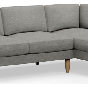 Hutch Fabric Curve Arm 4 Seater Corner Sofa - Dove Grey