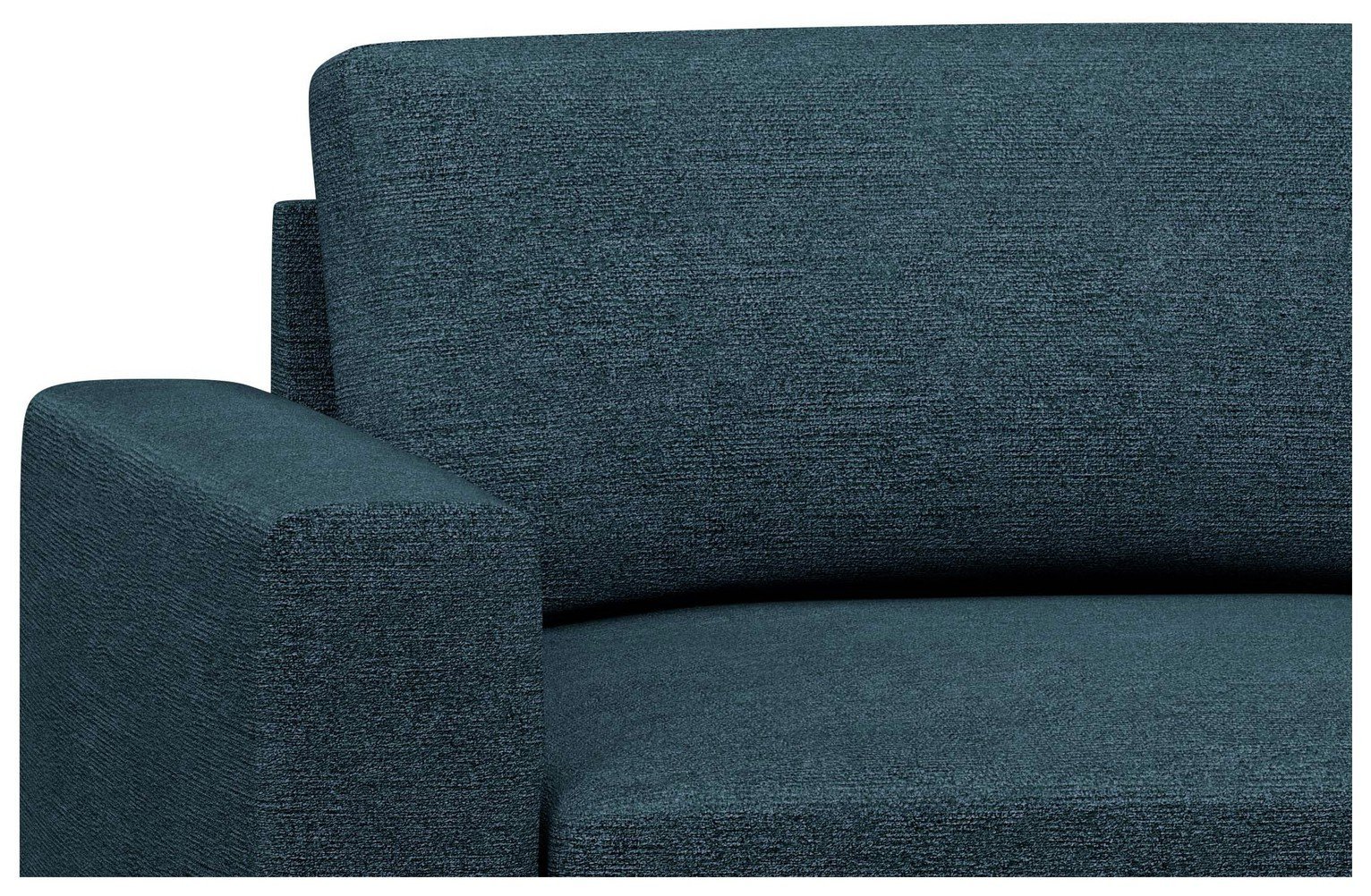 Hutch Fabric Block Arm 4 Seater Corner Sofa - Aegean Blue - Image 2
