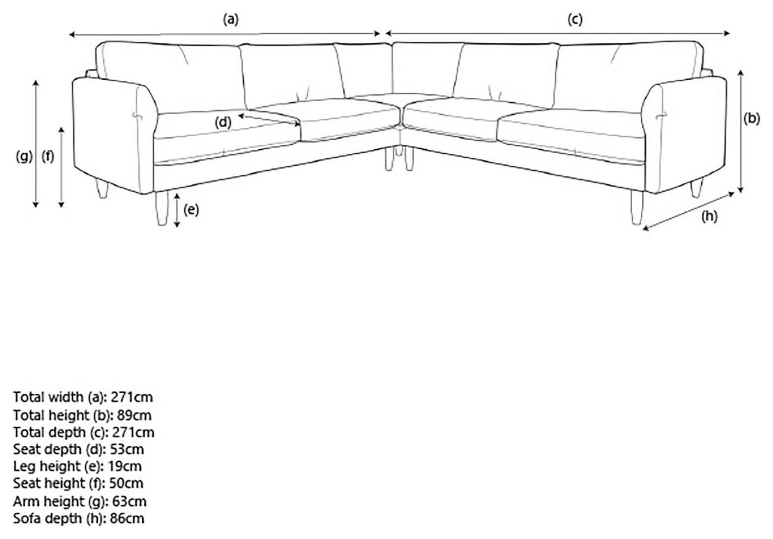 Hutch Fabric Curve Arm 7 Seater Corner Sofa - Dove Grey - Image 3