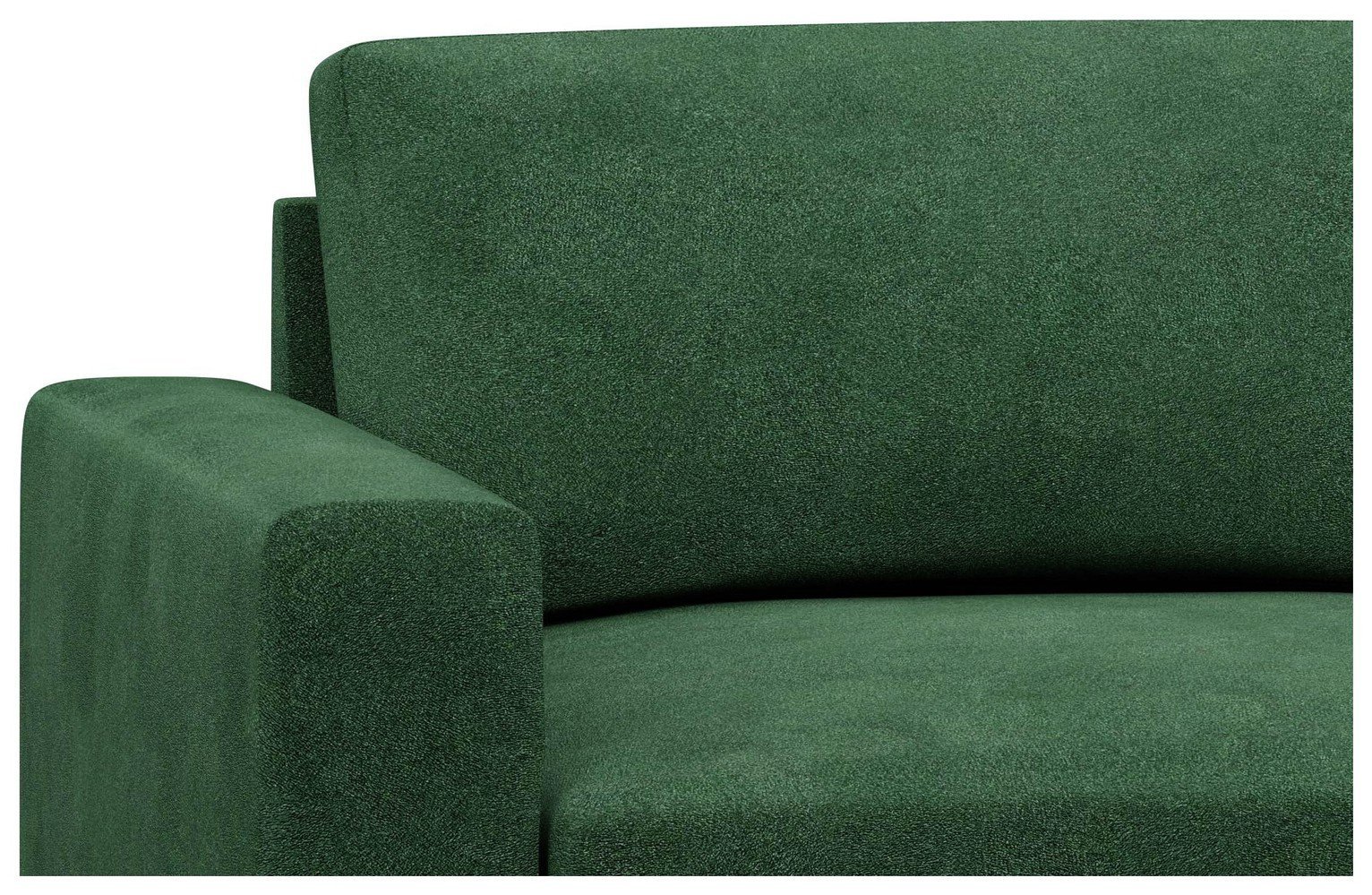 Hutch Slim Velvet Block Arm 5 Seater Corner Sofa- Sage Green - Image 2