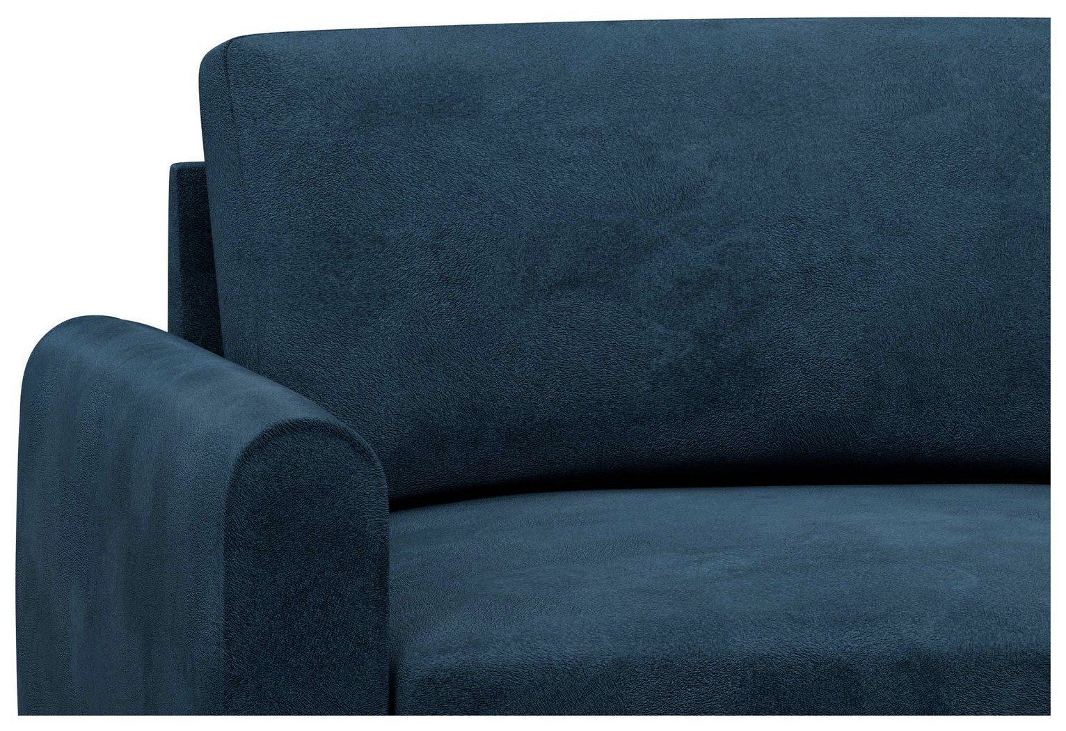Hutch Plus Velvet Round Arm 5 Seater Corner Sofa - Ink Blue - Image 2