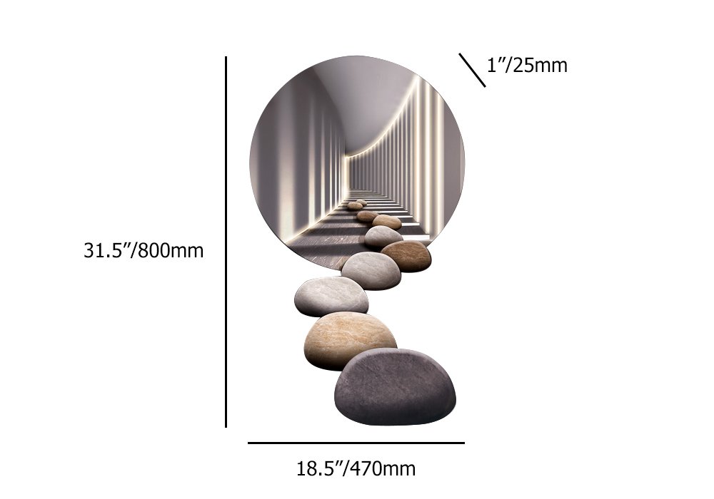31.5" LED Acrylic Modern Abstract Stone Corridor Wall Art Decor Living Room Bedroom - Image 6