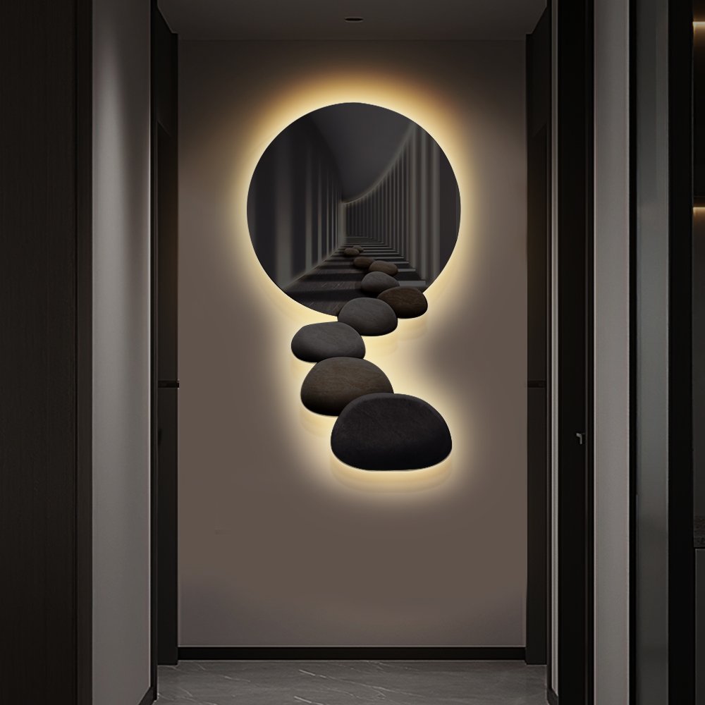 31.5" LED Acrylic Modern Abstract Stone Corridor Wall Art Decor Living Room Bedroom - Image 8