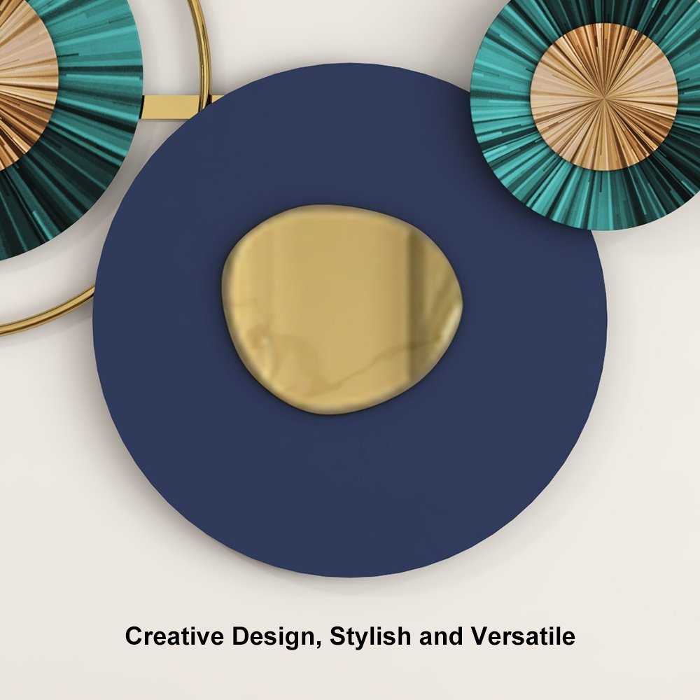 59.1" x 22.8" Modern Metal Wall Decor Home Wall Art Orange & Gold & Blue Living Room - Image 12