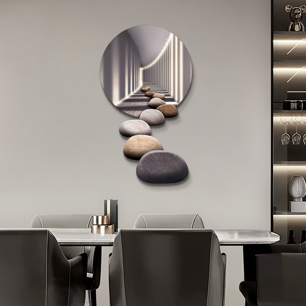 31.5" LED Acrylic Modern Abstract Stone Corridor Wall Art Decor Living Room Bedroom - Image 5