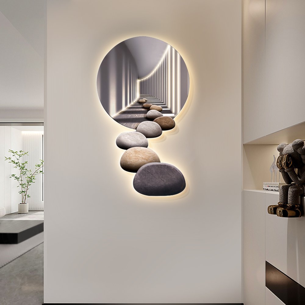 31.5" LED Acrylic Modern Abstract Stone Corridor Wall Art Decor Living Room Bedroom - Image 7