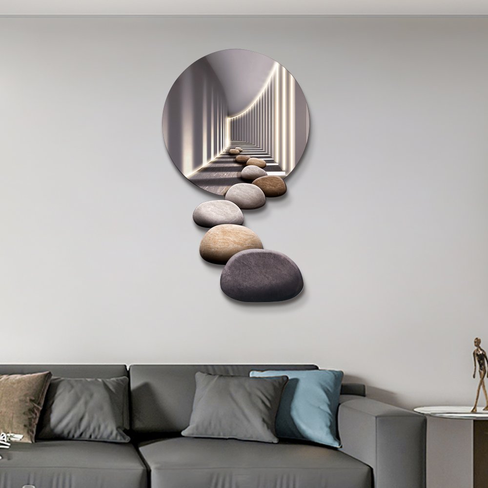 31.5" LED Acrylic Modern Abstract Stone Corridor Wall Art Decor Living Room Bedroom - Image 3