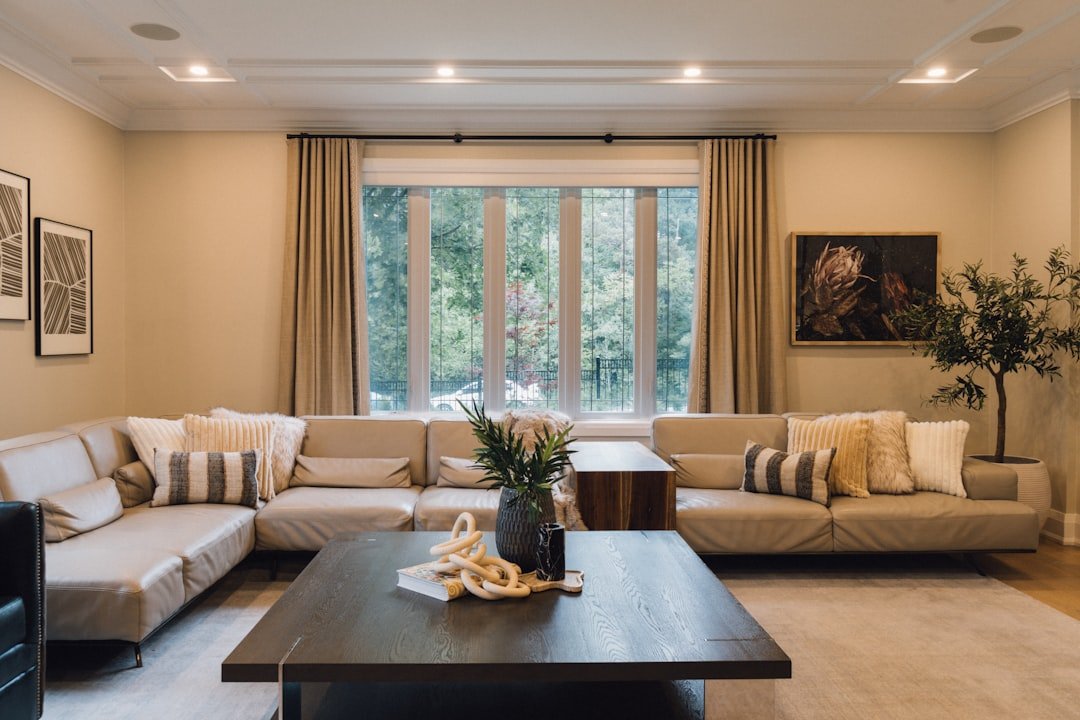 Layered neutral living room