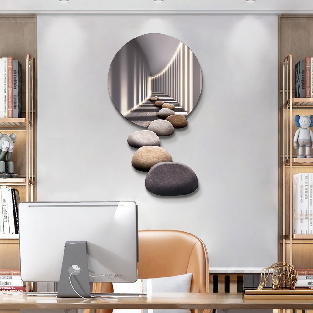 31.5" LED Acrylic Modern Abstract Stone Corridor Wall Art Decor Living Room Bedroom - Image 4