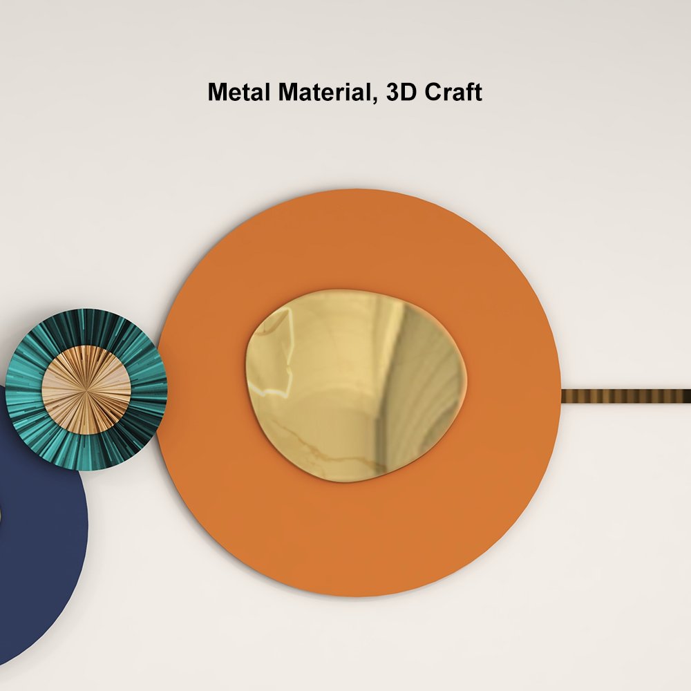 59.1" x 22.8" Modern Metal Wall Decor Home Wall Art Orange & Gold & Blue Living Room - Image 10