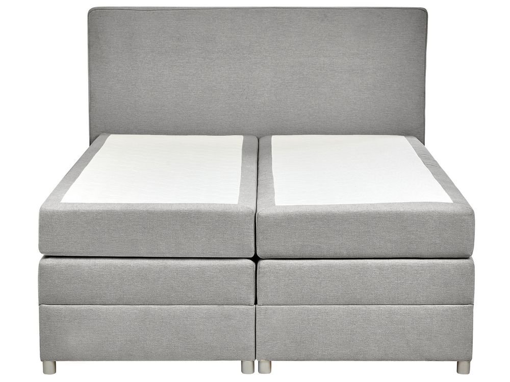 Divan Bed with Storage MINISTER Fabric Light Grey 160 x 200 cm (EU King Size) - Image 4