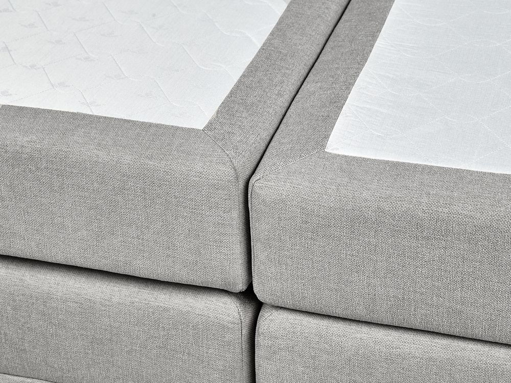 Divan Bed with Storage MINISTER Fabric Light Grey 160 x 200 cm (EU King Size) - Image 7