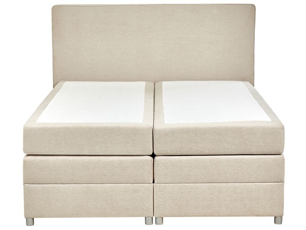 Divan Bed with Storage MINISTER Fabric Light Beige 160 x 200 cm (EU King Size) - Image 8